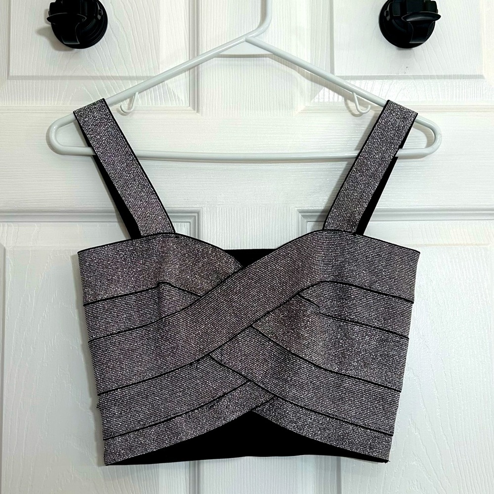 Silver Tank Crop Top